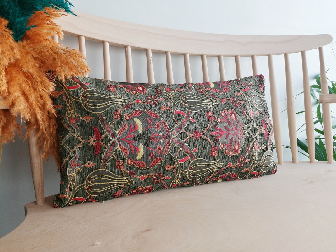 Green Velvet Decorative Pillow 12x20 Pillow Cover Decorative Pillow