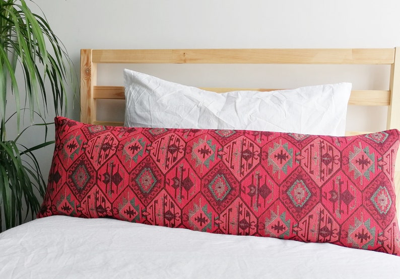 20x54 Body Pillow Cover Red Long Lumbar Pillow Turkish Lumbar Etsy