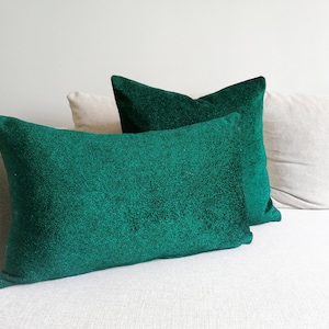 Green Lumbar Pillow Boucle Pillow Cover  Velvet Green Sham Pillow Decorative Green Pillow Green Lumbar Pillow All SIZES Green Lumbar Pillow