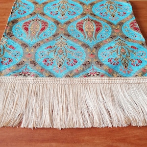 Turkish Table Runner, Ottoman Table Runner, Chenille Velvet Table Runner, Luxury  Tulip Pattern Table Runner 43x17