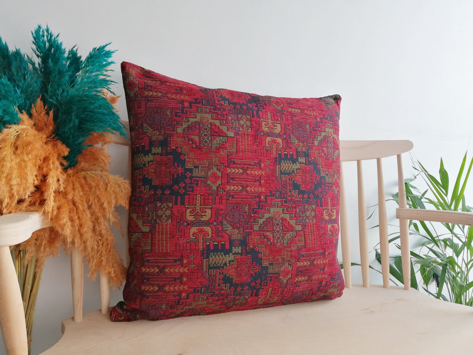 20x20 Red Velvet Pillow Cover Decorative Pillow Cover Large Etsy