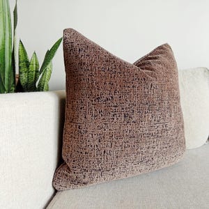 Soft Brown Chenille Pillow Cover Brown Throw Pillow Brown Lumbar Pillow Euro Sham Large Throw Pillow