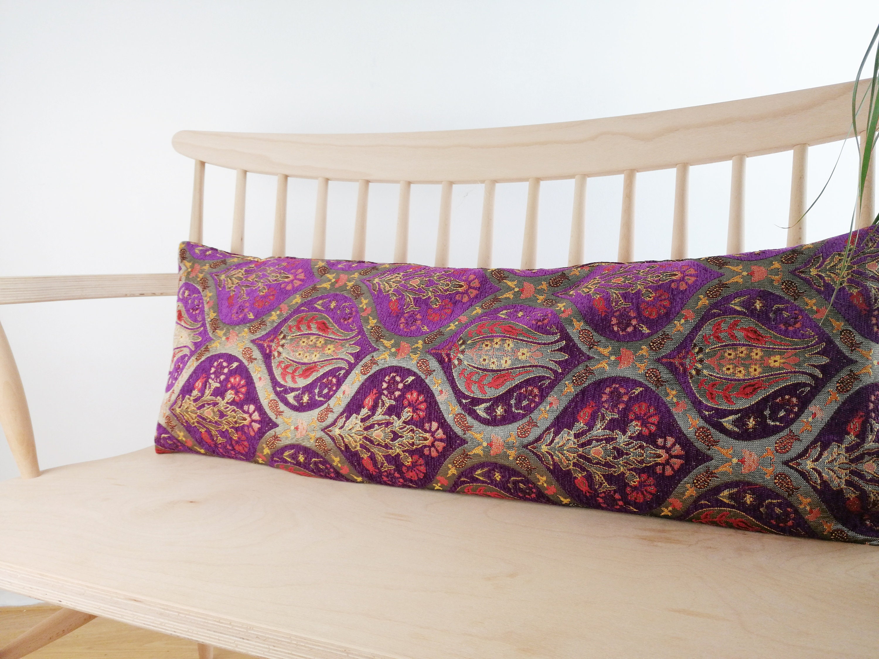 Bright Purple Lumbar Pillow Cover Thick and Soft Velvet Etsy UK