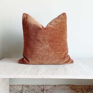 Camel Chenille Throw Pillow Cover: Soft Woven Cotton, Reversible