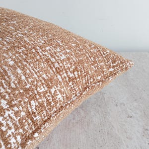 Camel Chenille Lumbar Pillow Cover: Soft Woven Texture, Custom Size