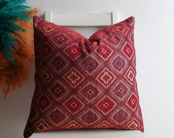 red boho pillow