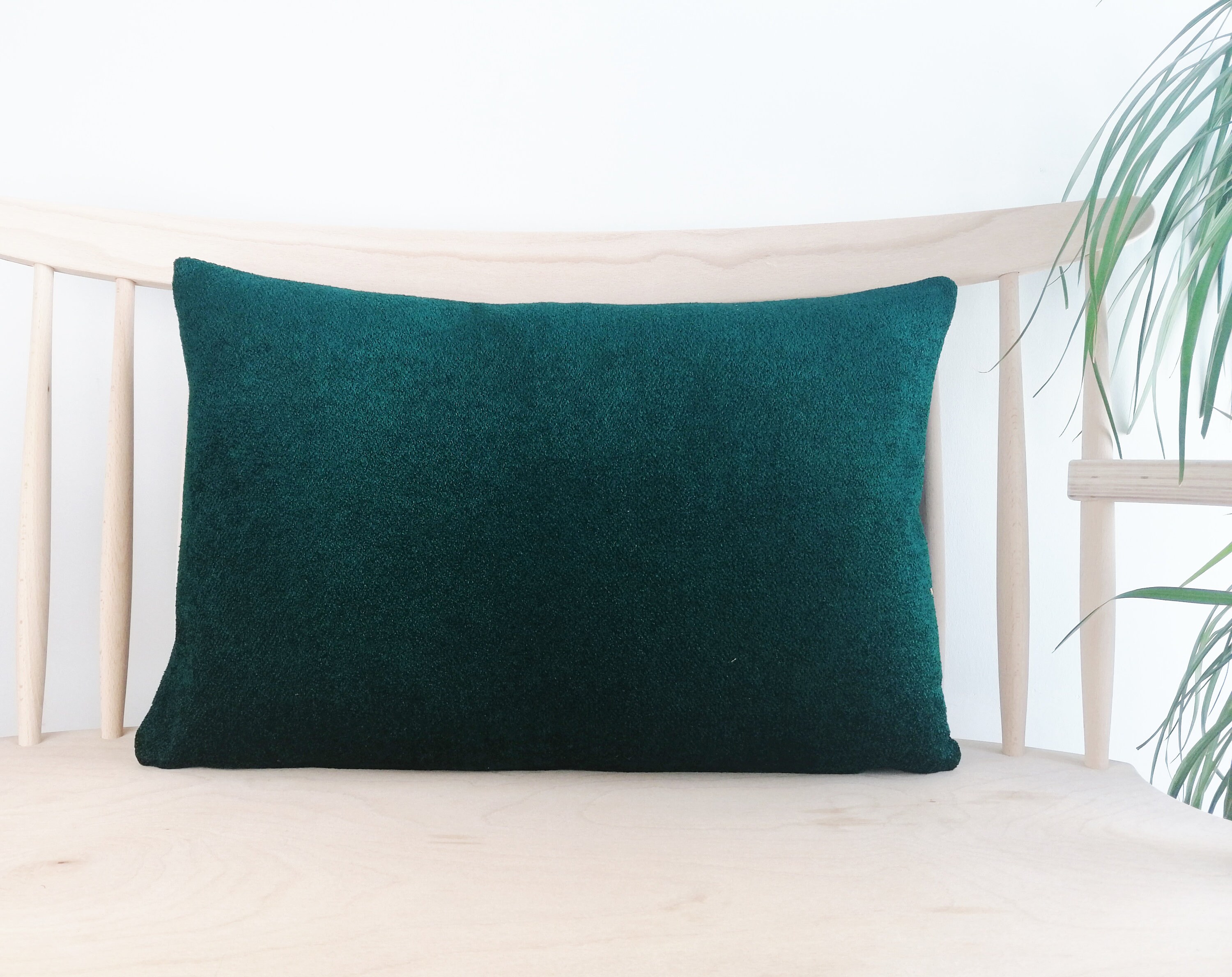 Green Large Boucle Lumbar Pillow Cover Decoratiev Pilllow Etsy