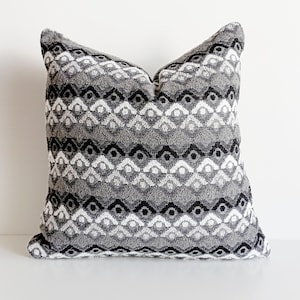 Grey White Textured Pillow Cover Grey Throw Pillow Euro Sham Large Throw Pillow Cover Grey Lumbar Pillow Any Custom Size Grey Pillows