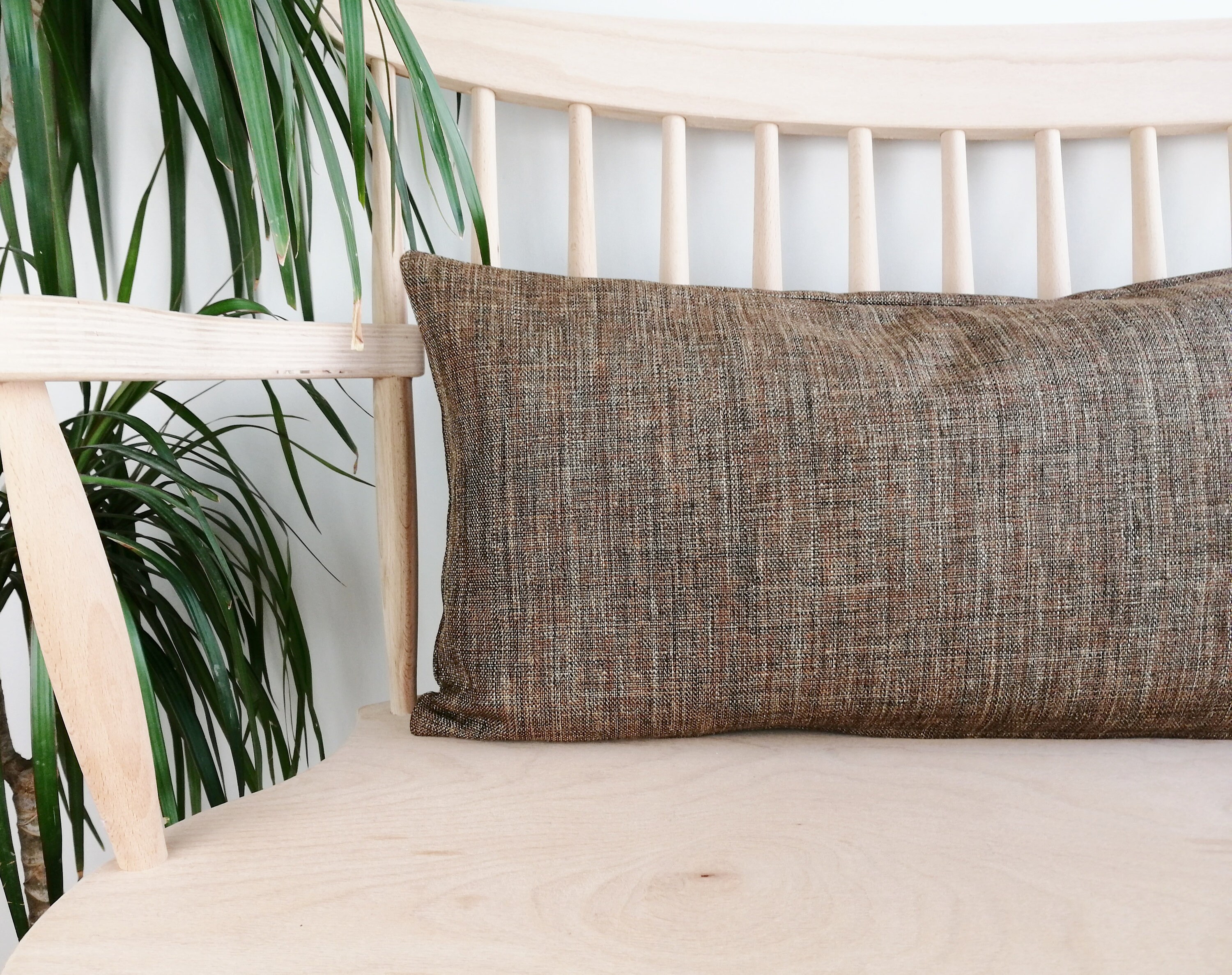 Textured Lumbar Pillow Cover Brown Lumbar Pillow Decorative Etsy