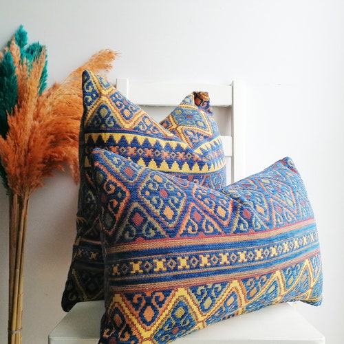 Rust Red Turkish Kilim Pillow Lumbar Pillow Cover 16x24 Etsy