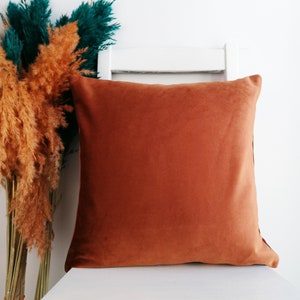 Velvet Pillow Cover Rust Pillow Cover Soft Velvet Decorative Pillow Luxury Upholstery  Pillow Cover