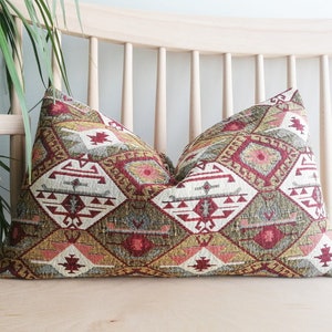 Large Size 20x20 Kilim Pattern Turkish Pillow Kilim Pillow Boho Sham Pillow Decorative Pillows - 16x16, 18x18, 12x20, 12x24, 16x24
