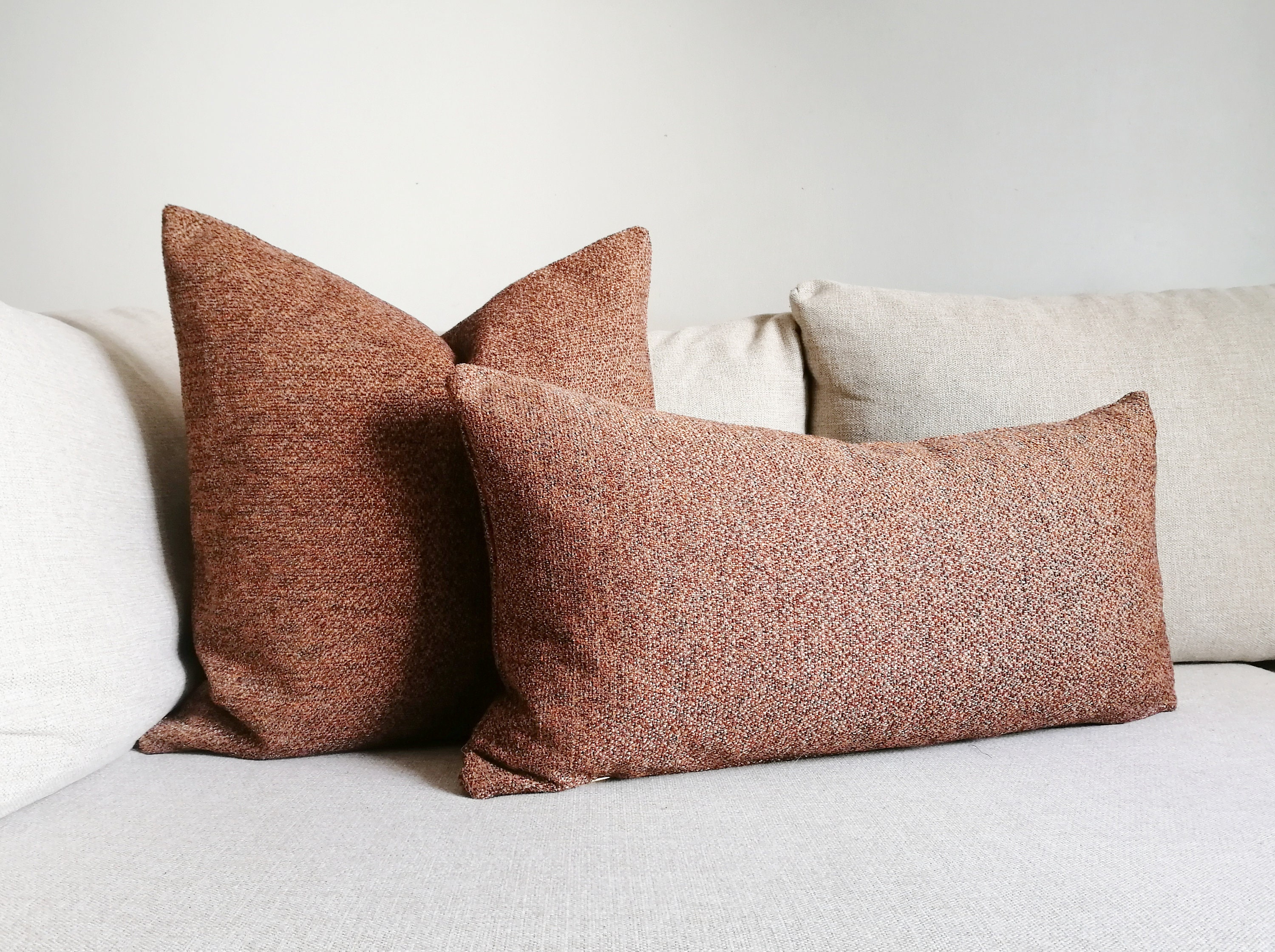 Throw Pillows Orange Gray Lumbar Pillows ALL SIZE Rust Lumbar