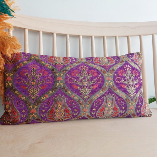 Lumbar Pillow Cover 12x24 Pillow Cover Kilim Rug Decorative Etsy
