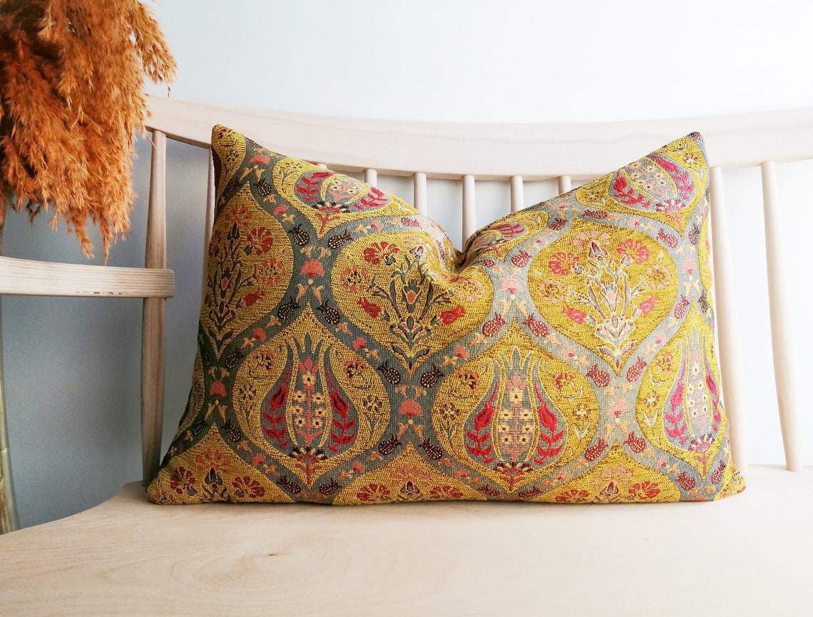 16x24 Mustard Yellow Decorative Pillow Cover Yellow Throw Etsy