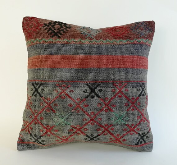 Vintage kilim pillow 40x40 cm / 16x16 inch kilim pillow cover Etsy