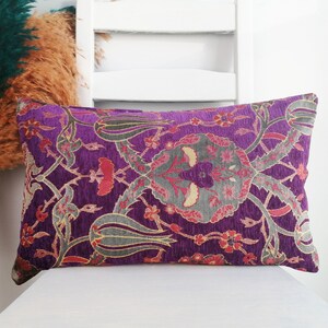 Boho Purple Pillow Decoratiev Lumbar Pilllow Cover - 12x20, 12x24,16x24,16x28,16x30, Turks Orient Bekleding Luxe Lendenkussens