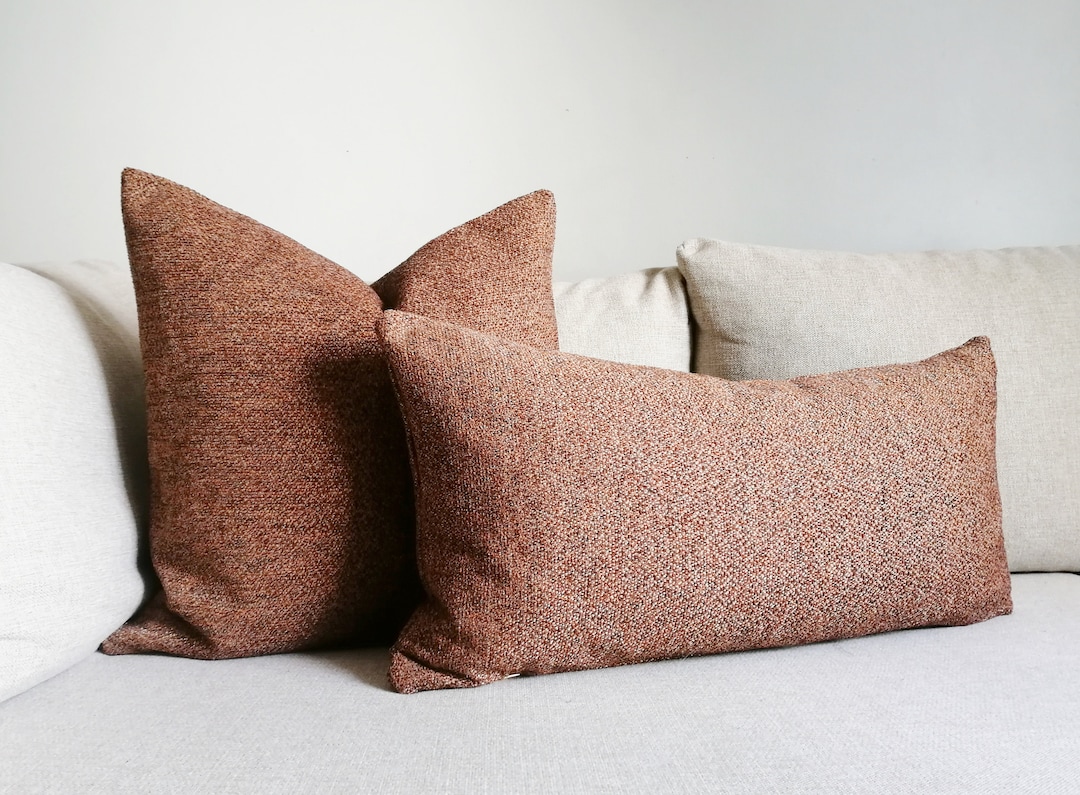 Rust Small Lumbar Pillows ALL SIZE Rust Lumbar Pillow Cover Dark
