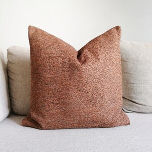 ALL SIZE Rust Lumbar Pillow Cover Dark Mustard Throw Pillow Brown Textured Pillow Neutral Throw Pillow Rust Lumbar Pillow 12x20 12x24 12x36 image 2