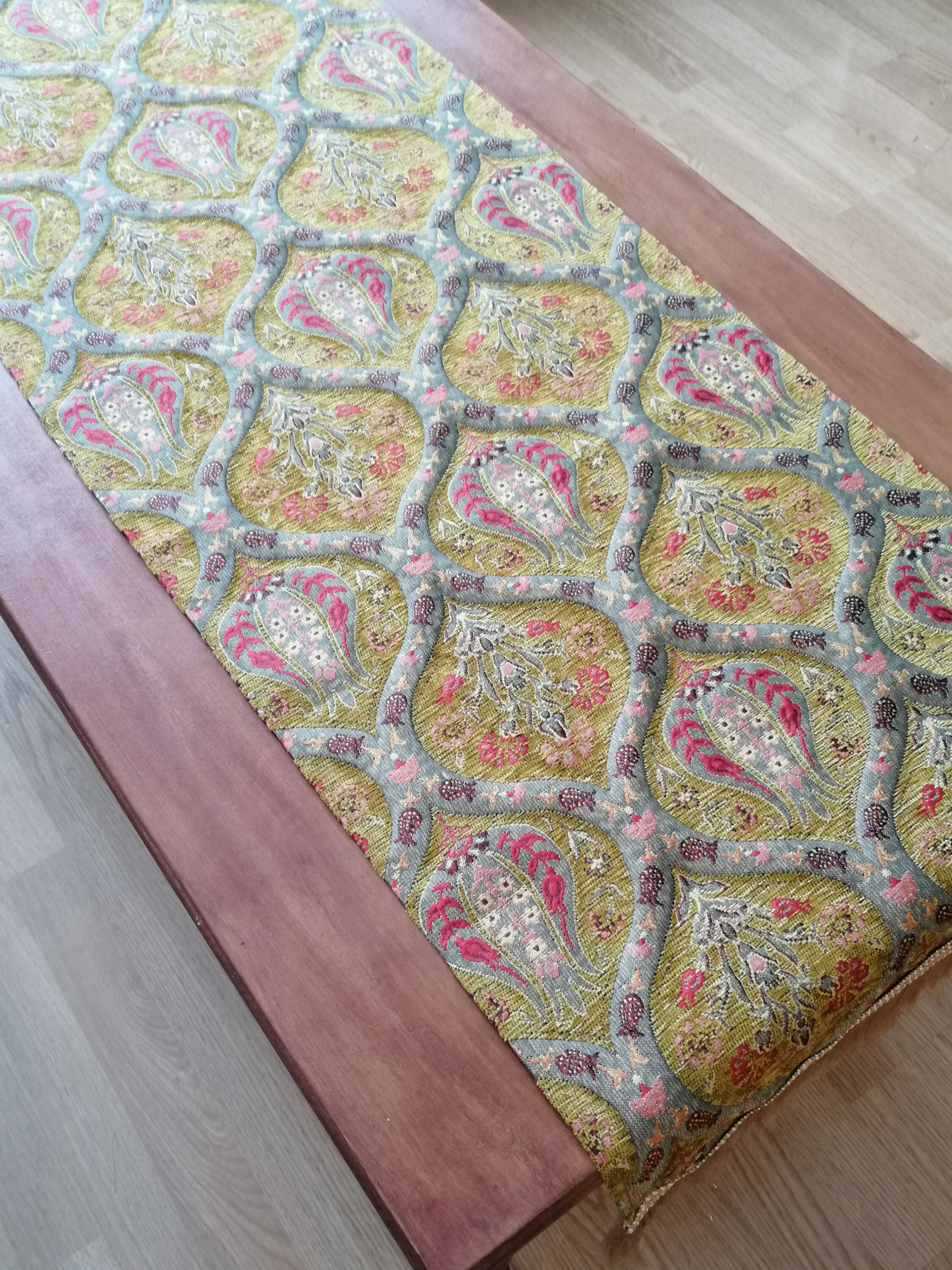 Mustard Yellow Table Runner with Silk Tassels Turkish Table Etsy