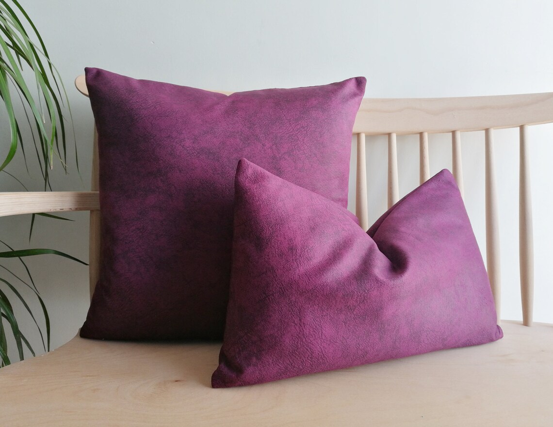 Purple Lumbar Pillow Cover Decorative Throw Pillow Lumbar Etsy