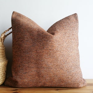 Rust Textured Chenille Pillow Cover 18x18 Rust Throw Pillow Brown Lumbar Pillow ALL SIZE Rust Lumbar Pillow - USA Customs Fees Included