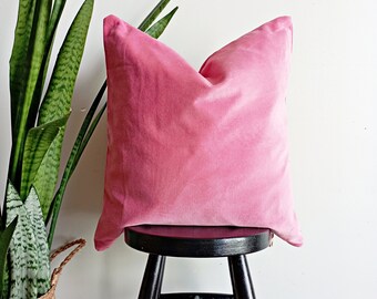 Pink Velvet Pillow Cover: Soft Chenille Throw Pillow, All Sizes