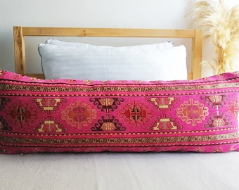 Almohada lumbar rosa Almohada Kilim rosa Almohada de terciopelo Almohada rosa Sham Almohada decorativa rosa Almohada lumbar rosa Todos los TAMAÑOS Almohada lumbar rosa