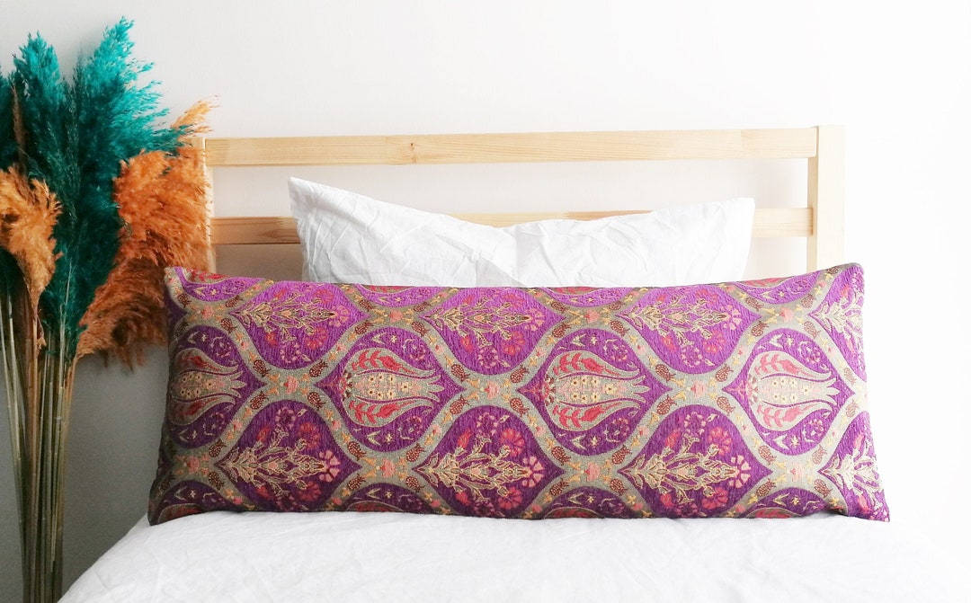 Bright Purple Lumbar Pillow Cover Thick and Soft Velvet Upholstery