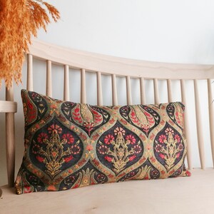 Lumbar Pillow Cover 12x24 Pillow Cover, Kilim Rug Decorative Pillow, Turkish Kilim Pillow Cover, Upholstery Fabric Turkish Pillow Cover