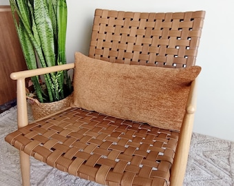 Camel Chenille Pillow Cover: Custom Size Woven Throw Pillow
