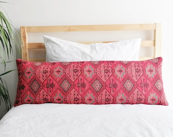 20x54 Body Pillow Cover Red Long Lumbar Pillow Turkish Lumbar Pillow Decorative Lumbar Pillow Cover  All Custom Sizes Decorative Pillows
