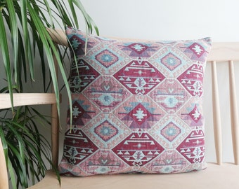 18x18 Blue Pillows Decorative Pillow Cover Blue Cushion Cover Kilim Pillow Turkish Pillows Boho Pillow Sham Pillow - ALL SIZES