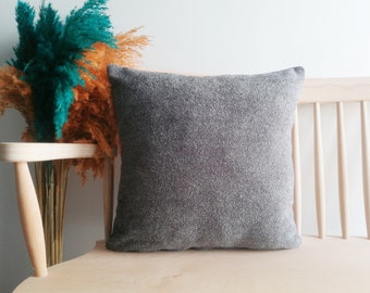 Grey Accent Pillow  Decorative BOUCLE Grey Pillow Cover, Custom Size Decorative Pillows