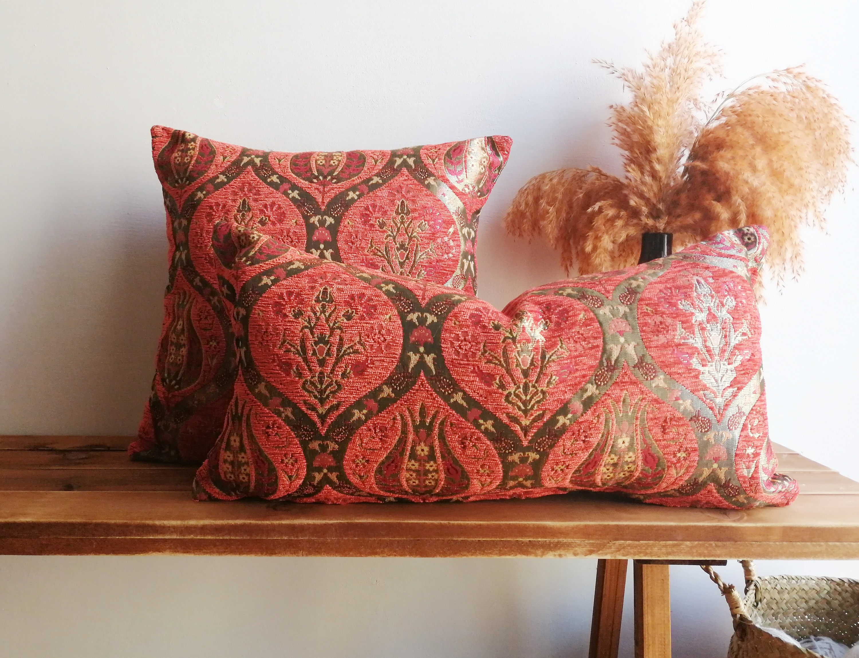 Small Plain Velvet Pillow Cover - Burnt Orange