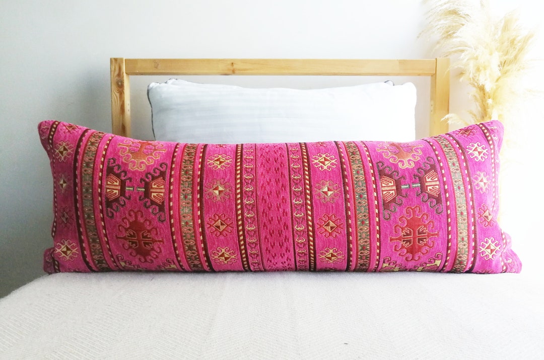 20x54 Body Pillow Cover Pink Long Lumbar Pillow Turkish Lumbar Pillow