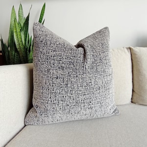 Dark Grey Textured Pillow Cover Grey Throw Pillow Euro Sham Large Throw Pillow Cover Grey Lumbar Pillow Any Custom Size Grey Pillows