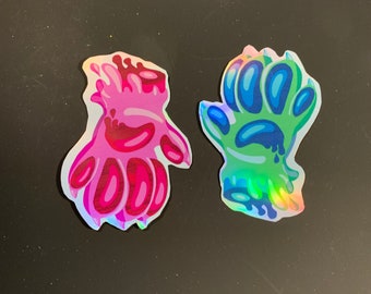 Melting Paw Holographic Vinyl Sticker