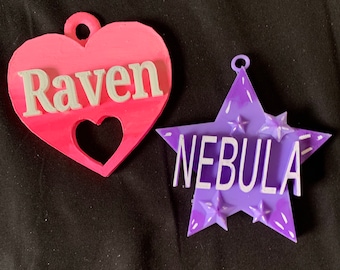 CUSTOM Character Tags 3D Printed