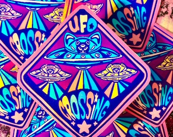 UFO Crossing Vinyl Sticker