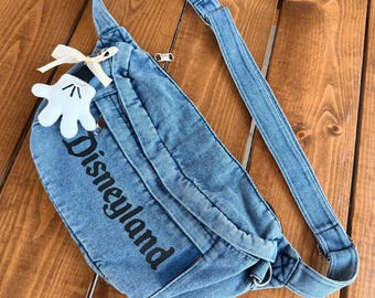 Disneyland denim 3 pocket fanny pack