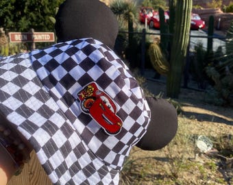 Lightning McQueen checkered Adult Bucket Hat