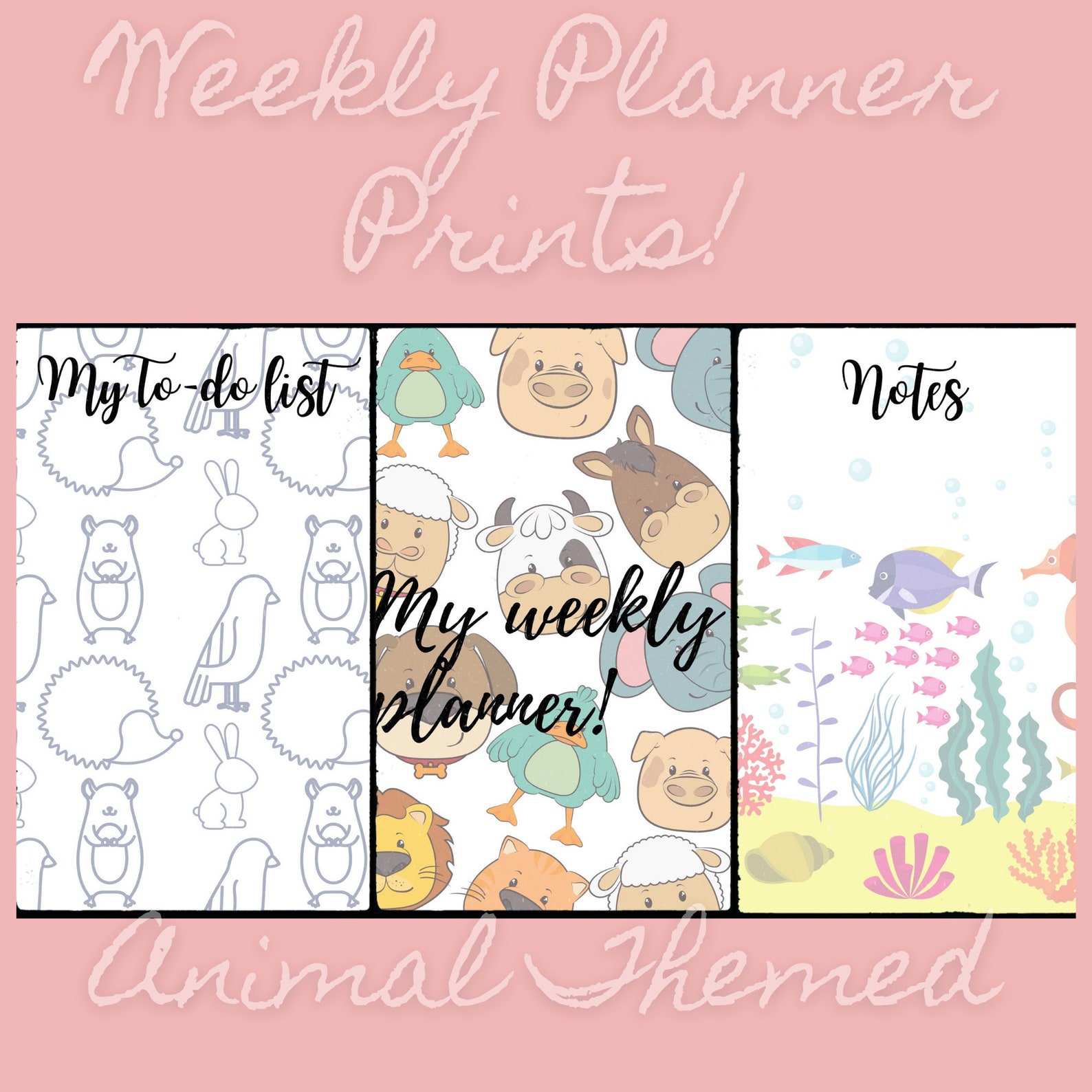 Weekly planner printable animal themed planner weekly | Etsy