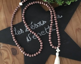 LOT De Bijoux Vintage : Colliers Sautoir Perles Lamé Gris + Bracelet + Broche Fleur Assortie - Occasion Très Bon état
