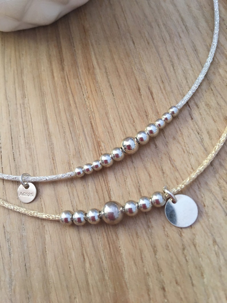 Collier ras de cou en argent pur, collier en argent vintage