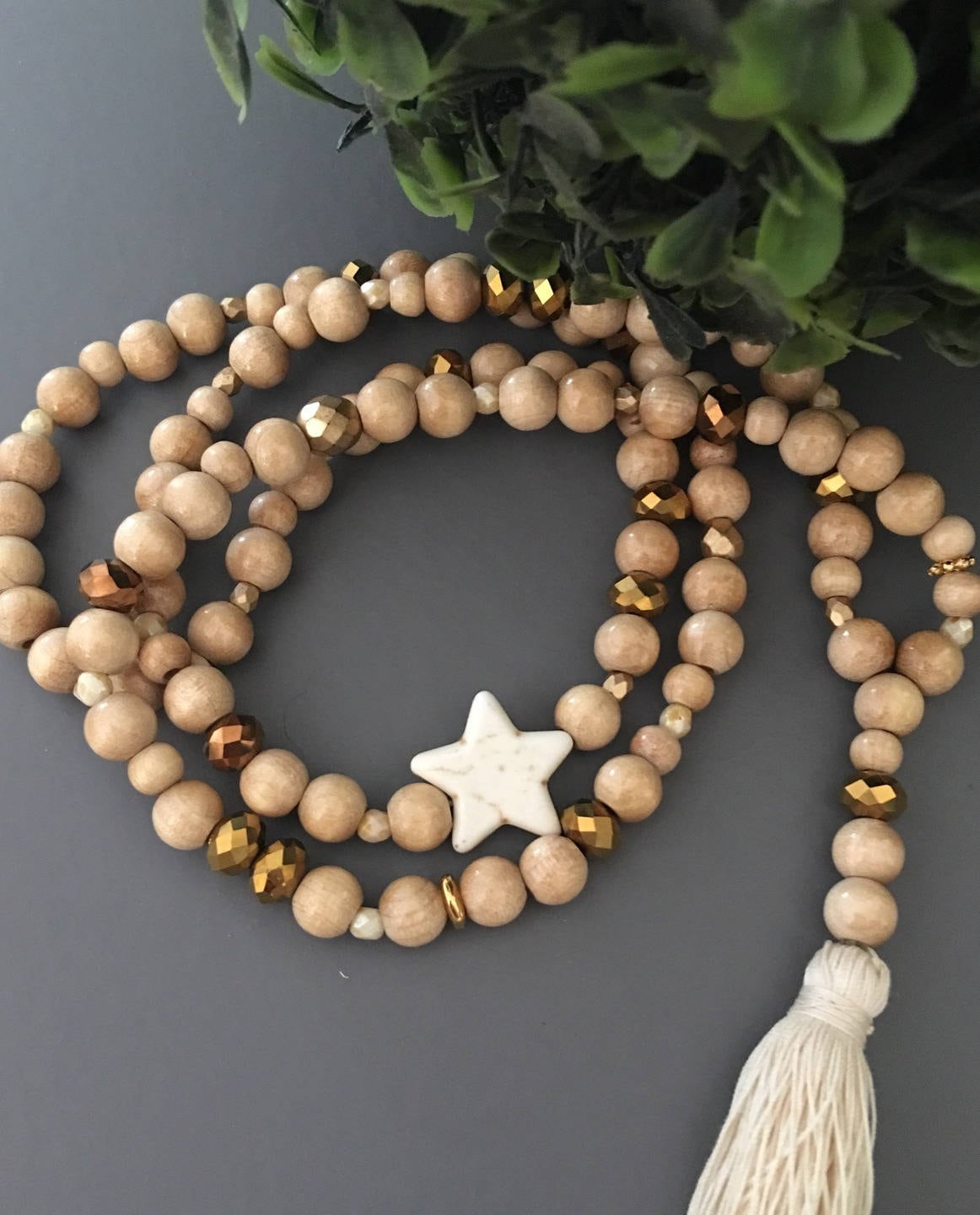 Sautoir Femme Fantaisie Perles En Bois Et Cordon Satin Violet - Collier Long Sans Marque