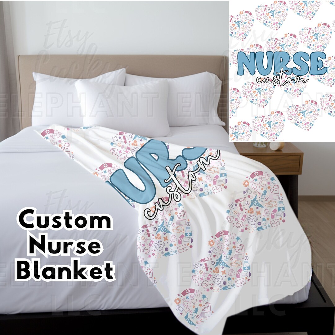Custom Nurse Fleece Blanket soft Fleece Minky 50x60 60x80 Retro Gift