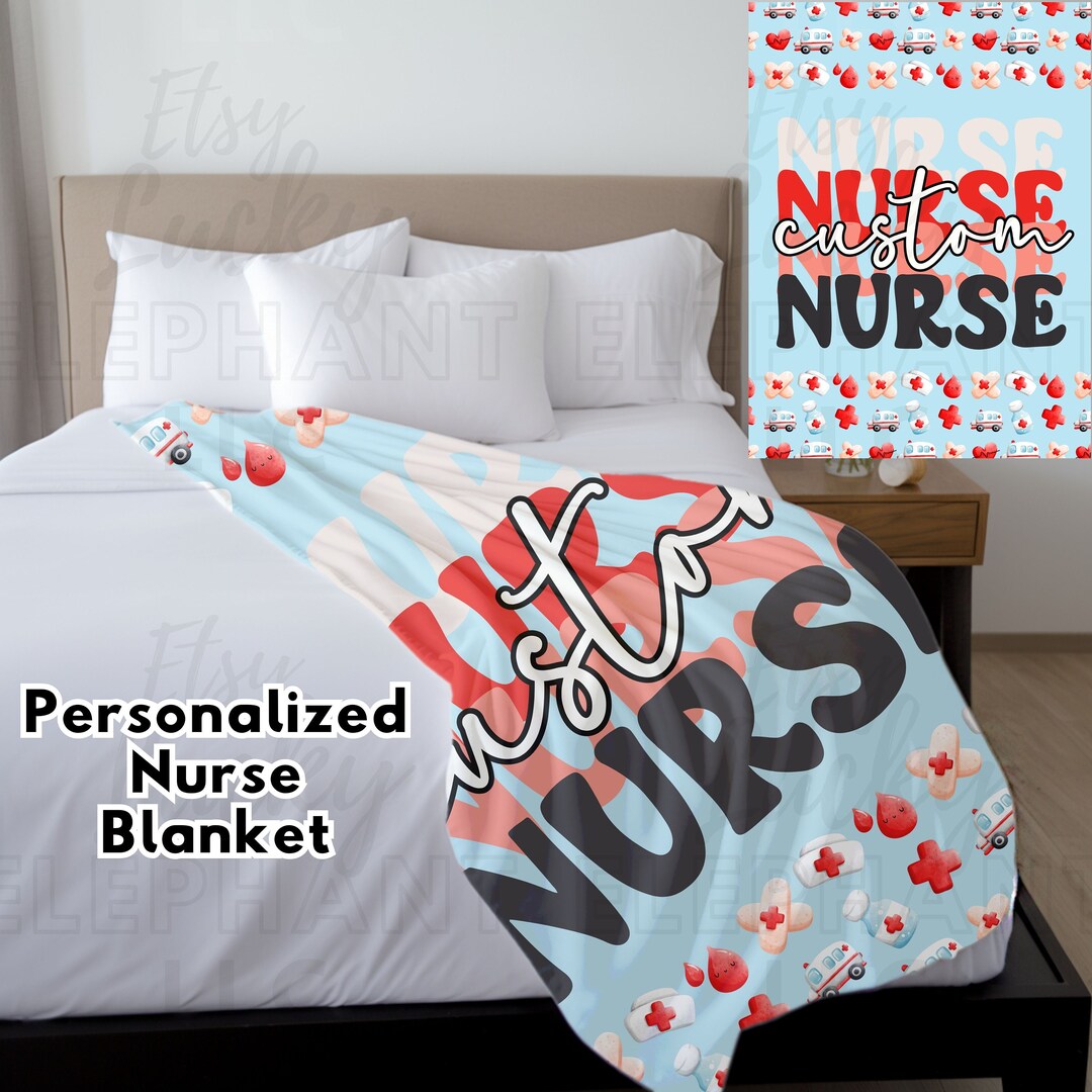 50x60 Nurse Blanket Soft Fleece Minky, Retro Minimal Style 60x80 30x40