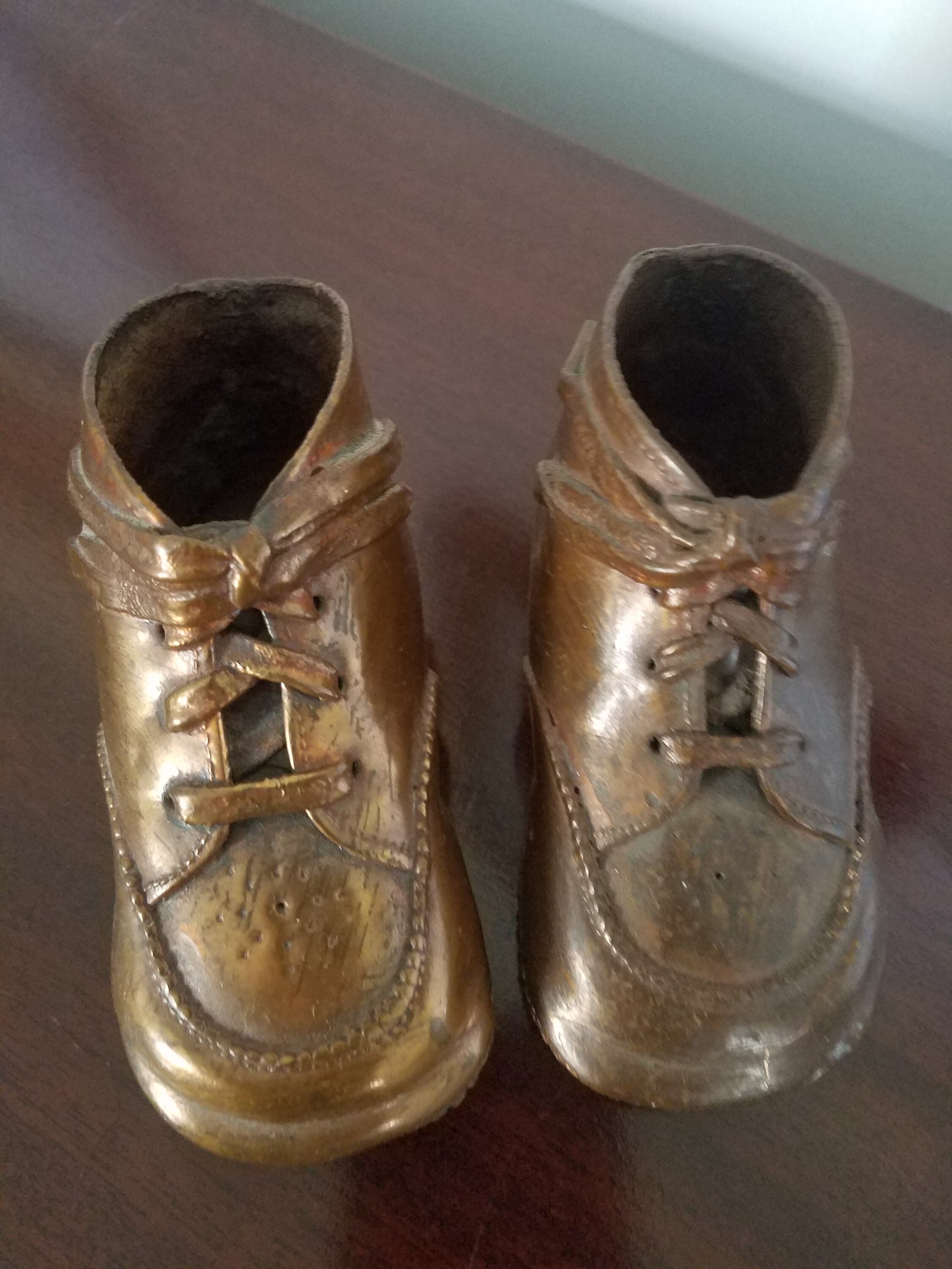 Vintage Bronzed Baby Shoes Keepsake Decor Memorabilia Etsy