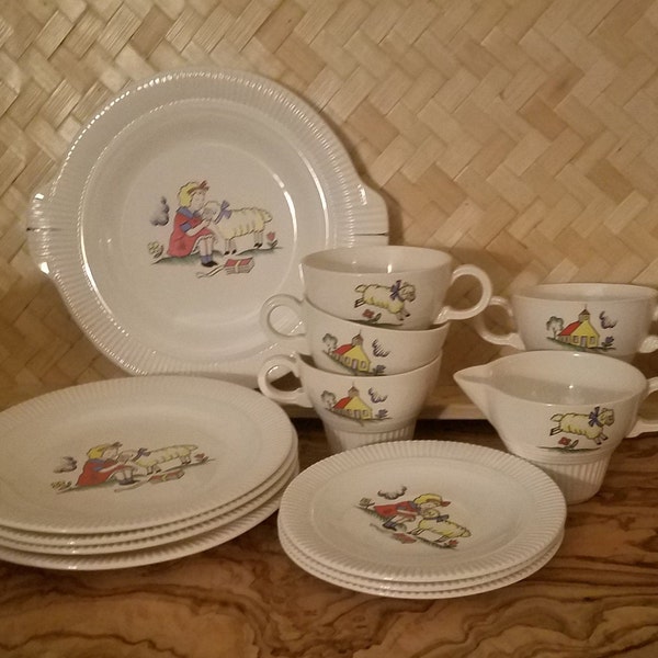 Mary Had A Little Lamb Mid Century Tea Set